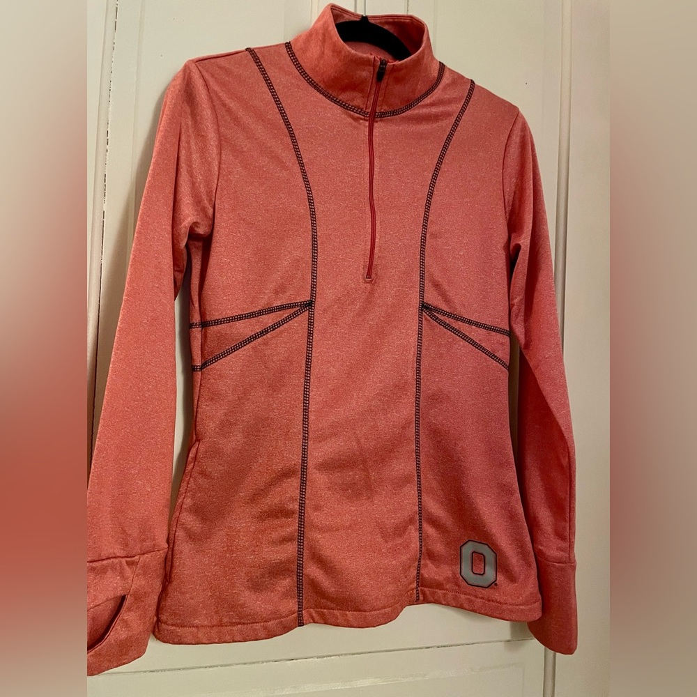 Red Quarter-Zip Pullover with Ohio State Logo